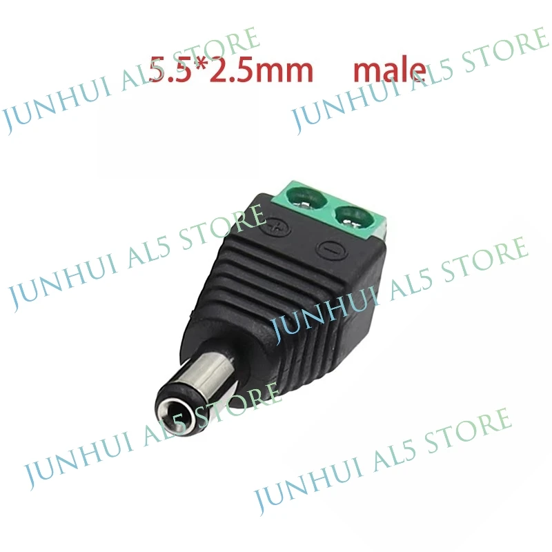 Adaptador de corriente con terminal verde de 5,5x2,5mm, sin soldadura, macho o hembra, nuevo tipo de adaptador con extremo de cable B5
