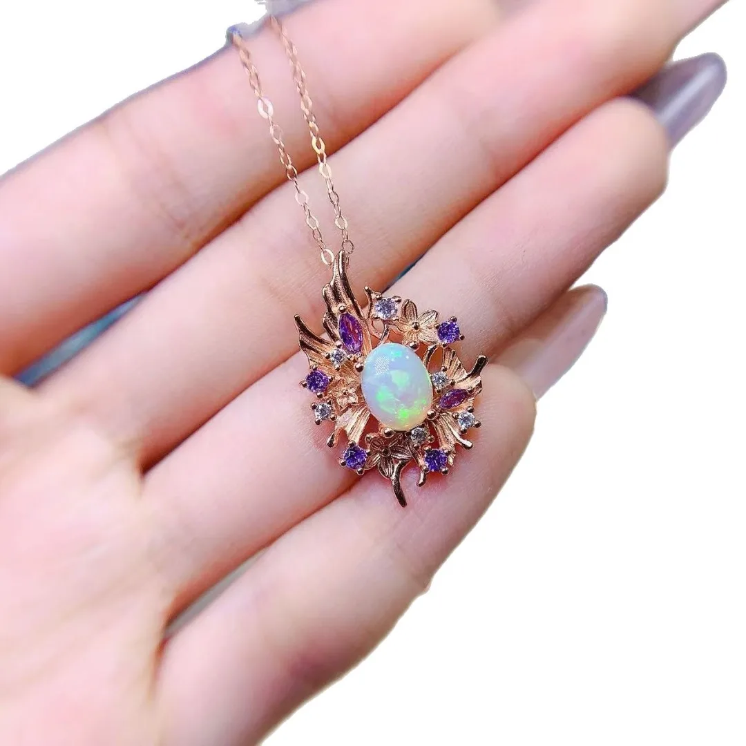 قلادة عصرية ورائعة من العقيق الطبيعي المذهل S925 من الفضة الإسترليني الأنيقة الفاخرة هدية مجوهرات لها