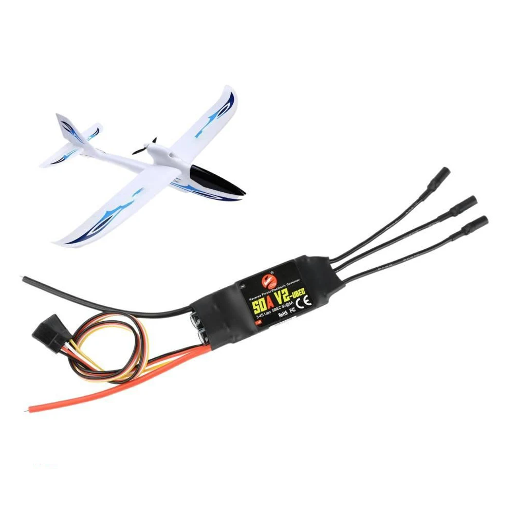 

40A/50A ESC Bidirectional Electronic Speed Controller With Reverse Push Brushless ESC 3-4S For RC FPV Model Aircraft Fixed Wings