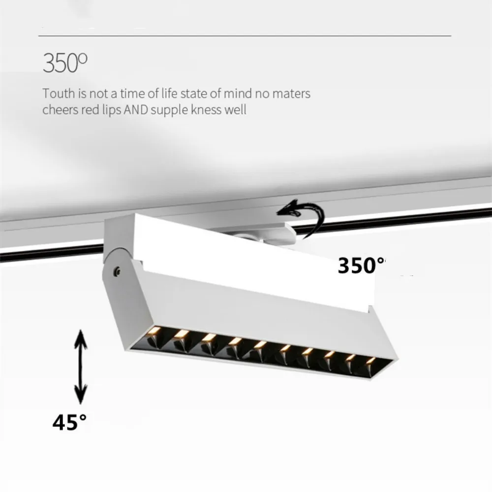 Dimmable Foldable Spotlight Adjustable LED Rail Track Lamp Bar Light 10W20W Ac85-265V Modern Ceiling Fixture Luminaire Bedroom D