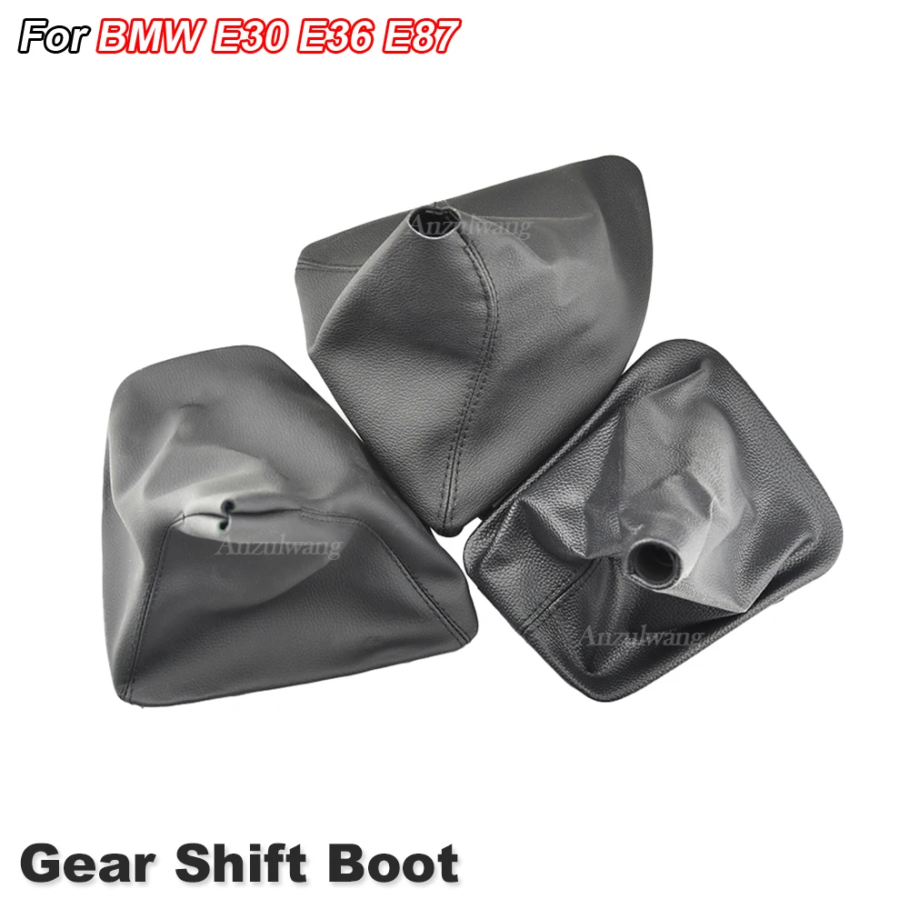 

For BMW E36 E30 E87 Black Leather Gear Shift Lever Knob Shifter handbrake Gaiter Boot Dust-Proof Cover Car Accessories