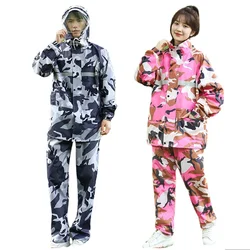 Printed Raincoat and Rain Pants Set, Durable and Waterproof, Anti-Storm, Separable, Suitable for Men and Women, Plus Size.