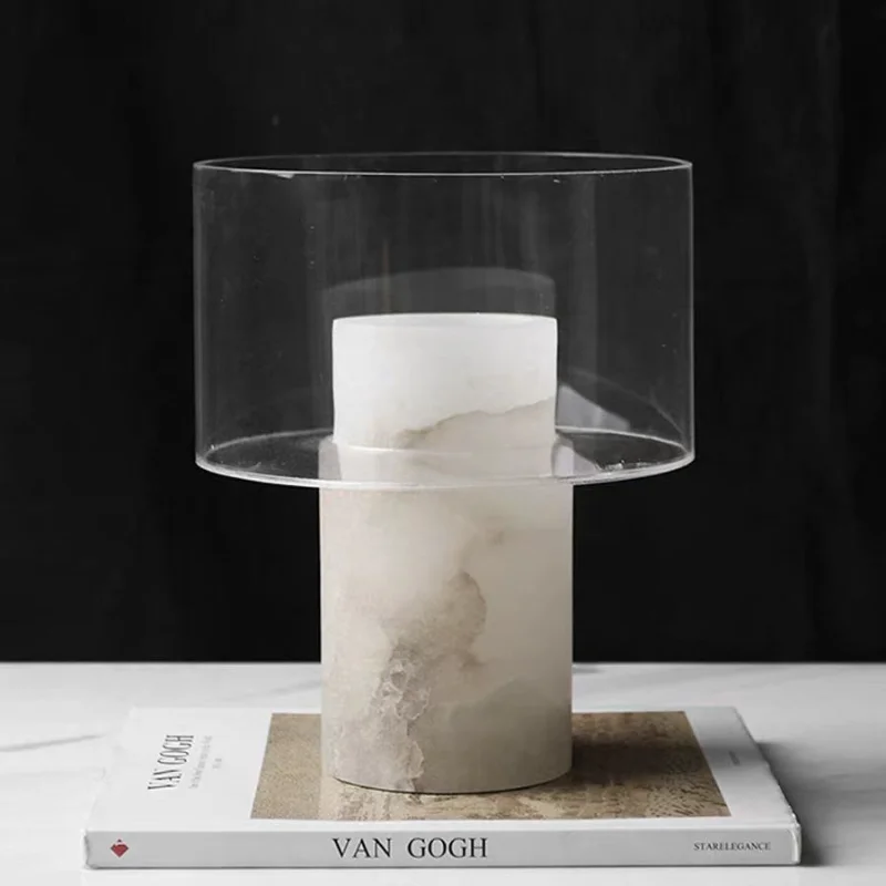 Modern light luxury marble simulation vase ornament model room B & B hotel restaurant flower ware desktop atmosphere decoration
