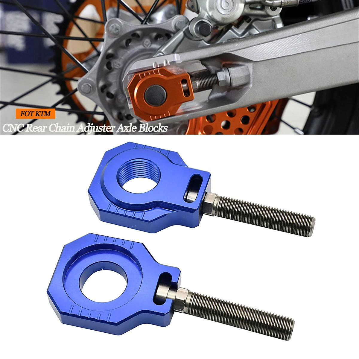 

Motorcycle CNC 20mm Rear Axle Blocks Chain Adjuster Block For KTM SX SXF XC XCF XCW EXC EXCF 125-530 For Husqvarna TC 85 125 250