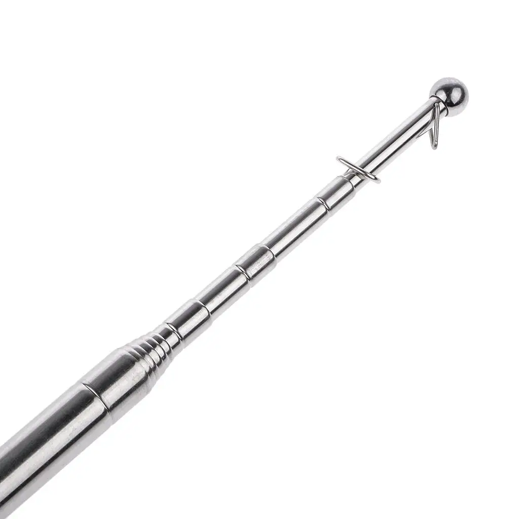 Portable Telescopic Flag Pole Extendable Stainless Steel Red Rod Windsock Stick for Celebration Collectible