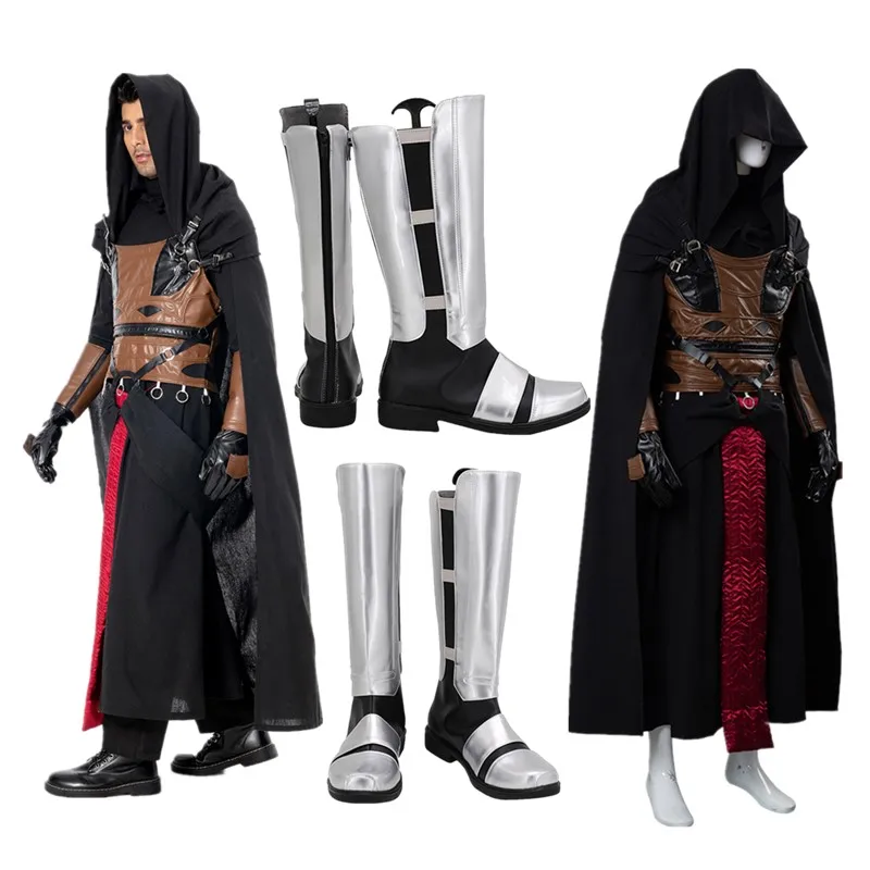 Revan Cosplay fantasía batalla espacial Caballero disfraz hombres Darth fantasía capa zapatos botas trajes Halloween carnaval traje