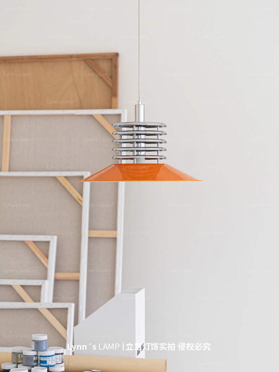Middle Bauhaus style pendant light restaurant industrial style retro orange Memphis hanging line light