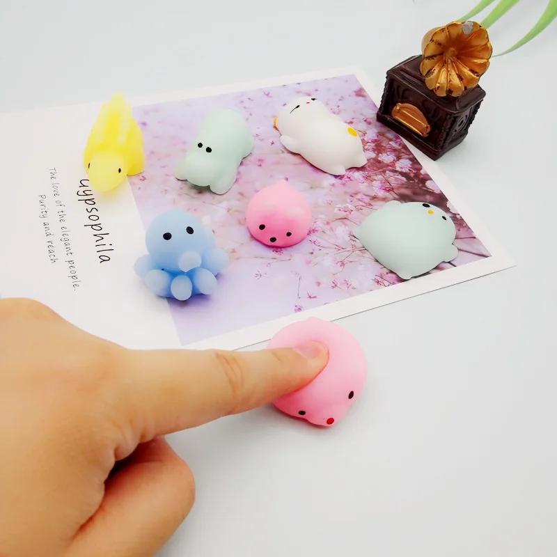 Groothandel 50 Stuks Kawaii Schattige Dieren Squishy Squeeze Prank Speelgoed Anti Stress Kat Hond Beer Tijger Grappige Kinderen Speelgoed Zabawki Cadeau