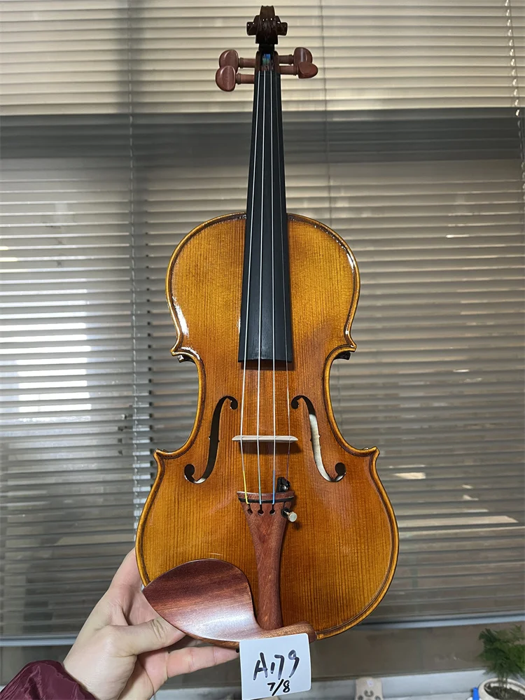 Lady Use One-Piece Back Wood Hand Made Professional 7/8 Size Violin/Fiddle Excellent Musical Instrument w/ Case&Bow A179