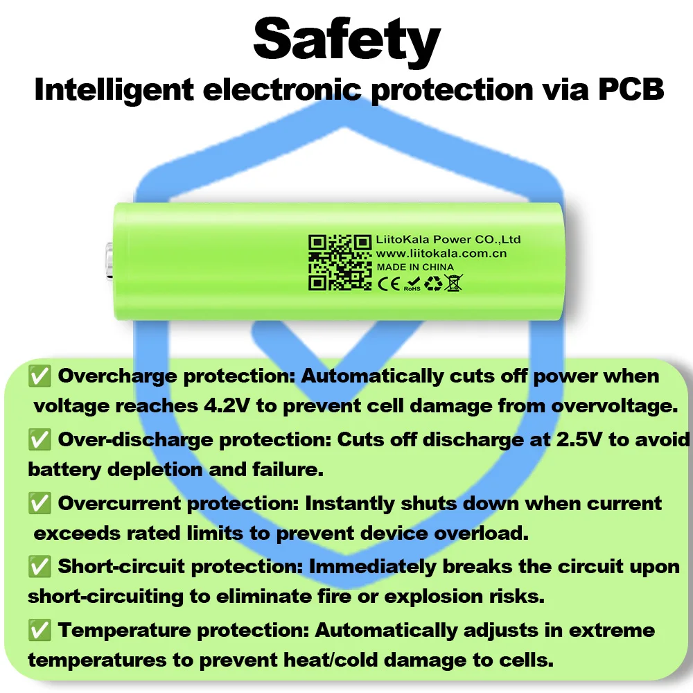 LiitoKala 18650 3400mAh battery 3.7V Li-ion Rechargebale battery PCB Protected NCR18650B 18650 3400