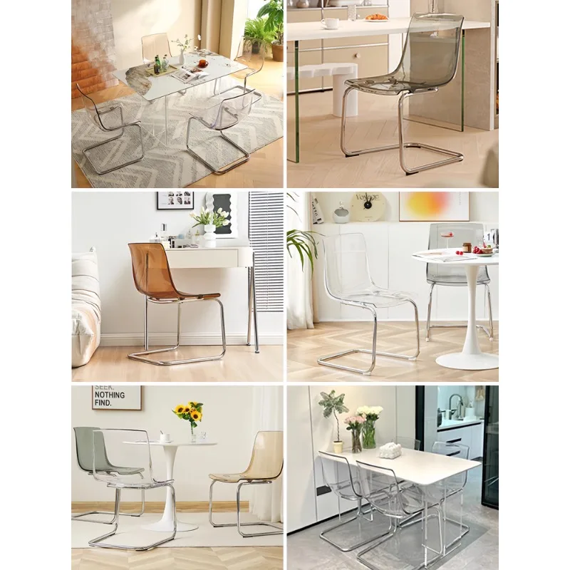 Acrylic chair transparent chair island table dining back dining chair Nordic ins simple Internet celebrity home Toya