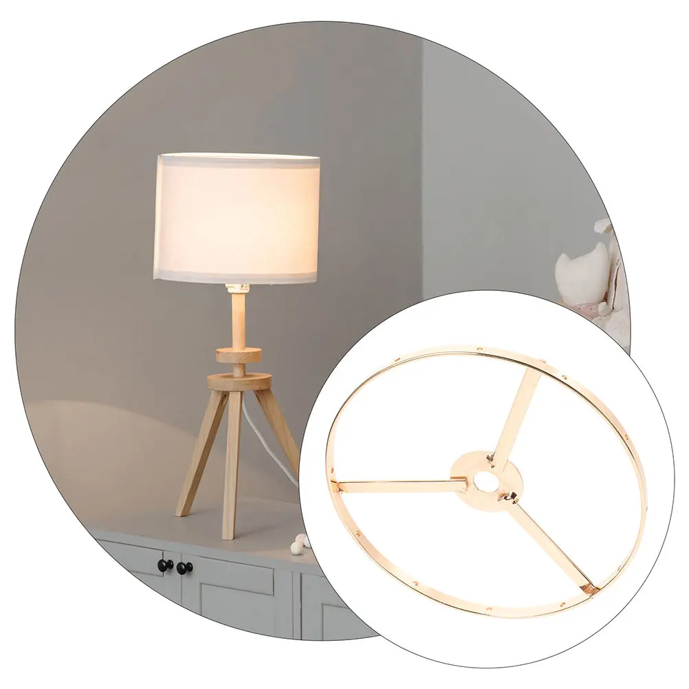 

2 Pcs Iron Lamp Shade Frame E27 Round Wire 1cm Center Hole Metal Accessories Pendant Bracket Sturdy Holder
