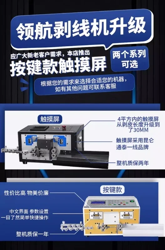 Fully automatic computer wire stripping machine for stripping and cutting protective wires