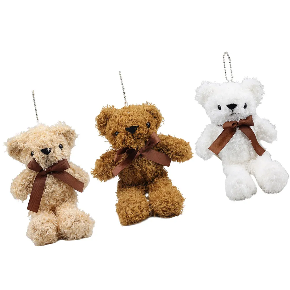 

3Pcs Bear Keychain Cotton Stuffed Pendants Backpack Accessories Kids Room Hanging Decorative Bag Charms Bear Keychain