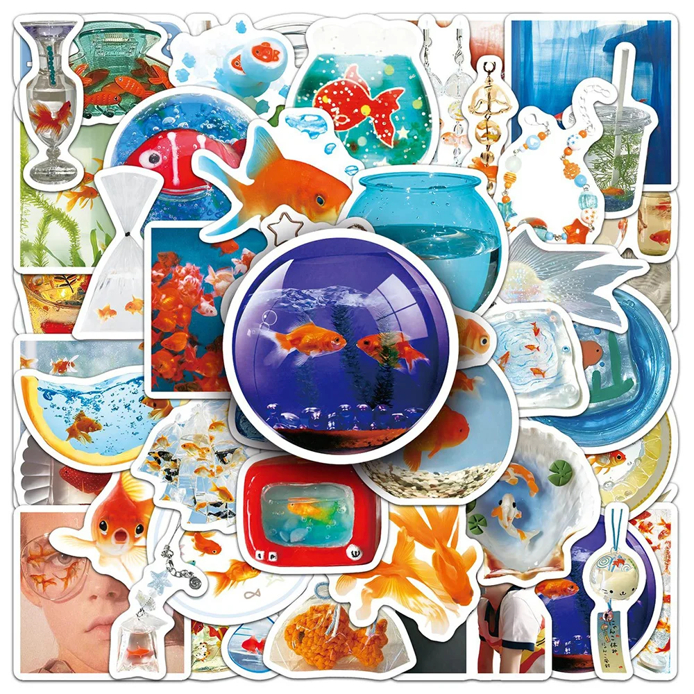 10/30/50 stücke INS Stil Goldfisch Ästhetische Graffiti Aufkleber Cartoon Spielzeug Aufkleber DIY Koffer Laptop Gitarre Nette Dekoration Aufkleber