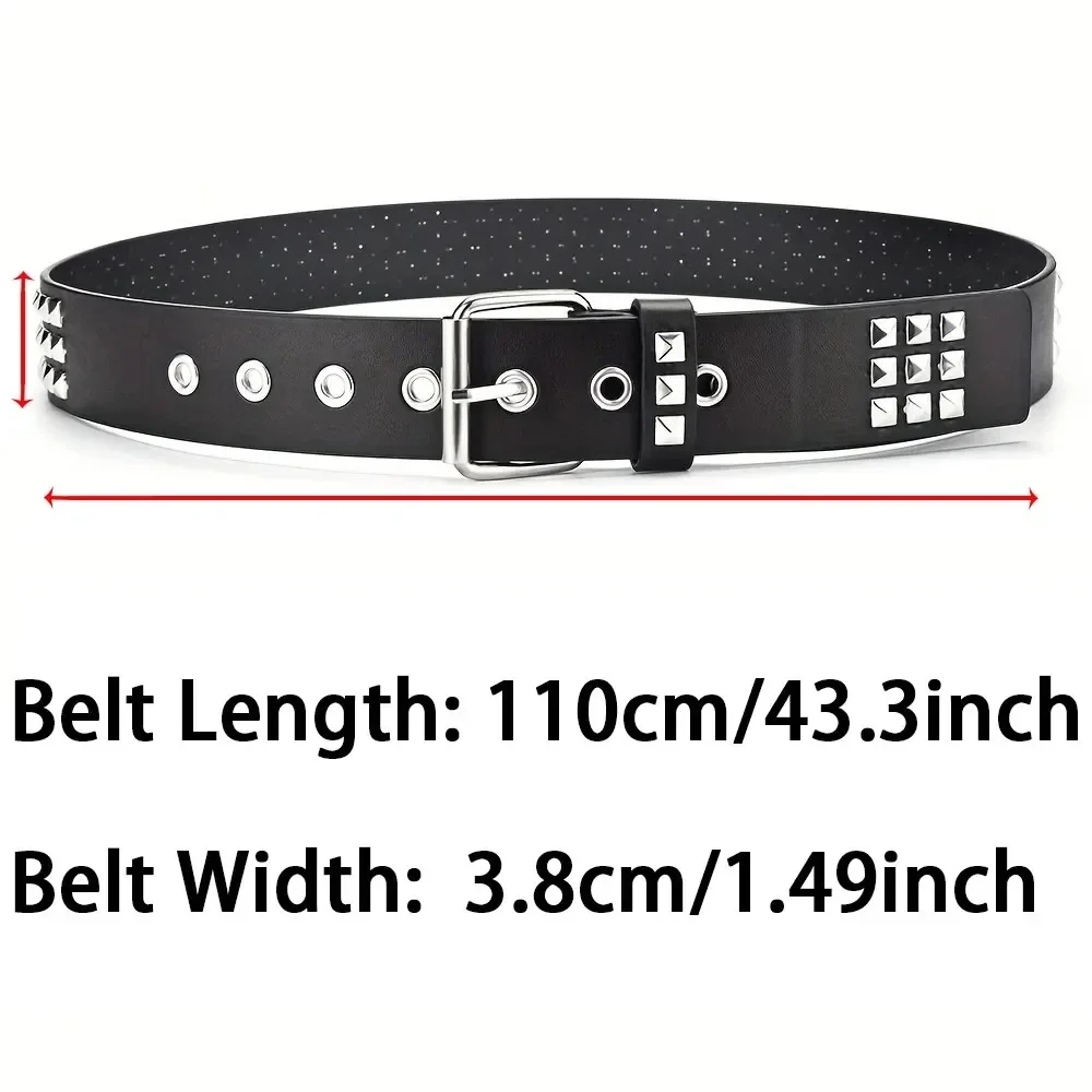 Cintura con rivetti di tendenza Cintura in metallo pesante Uomo Donna Punk Discoteca Cintura stile rock Cintura jeans Cintura Y2K Decorazione di moda Cinture da donna
