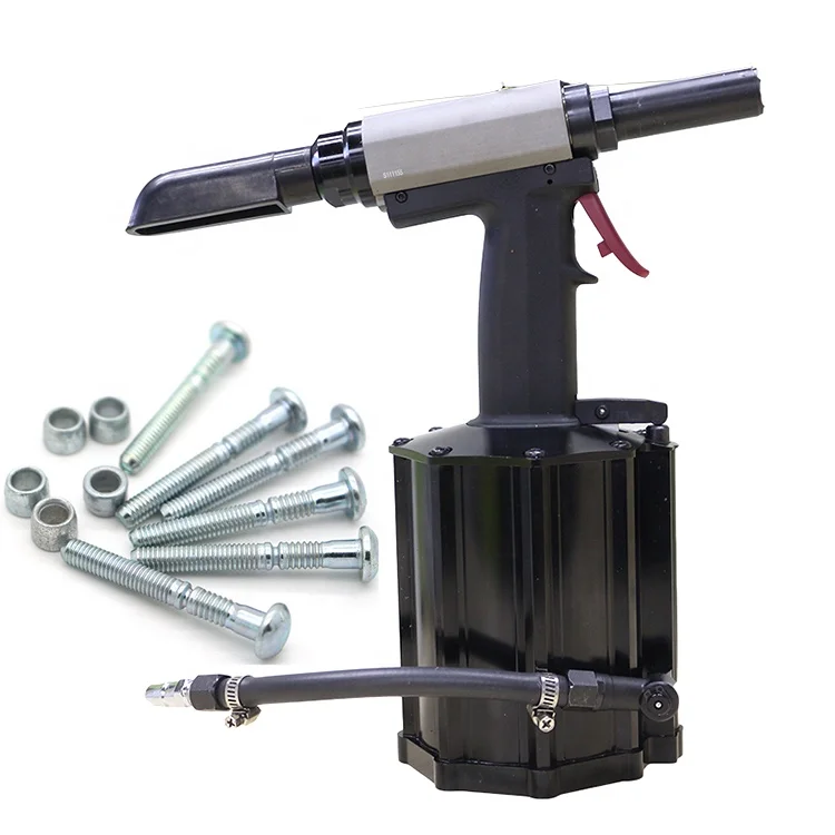 Pneumatic Riveting Air Gun Tool for 4.8 and 6.4mm Lockbolt Ock Bolt Guns for 1/4 Inch and 3/16 Inch Lock Bolt