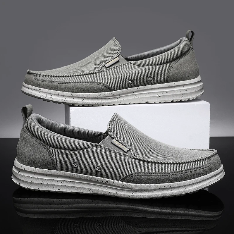 Men Spring/Summer Casual Canvas Shoes Breathable Lefu Shoe Soft Sole Vulcanized Shoe Outdoor Sneakers Walking Shoe Driving Shoes