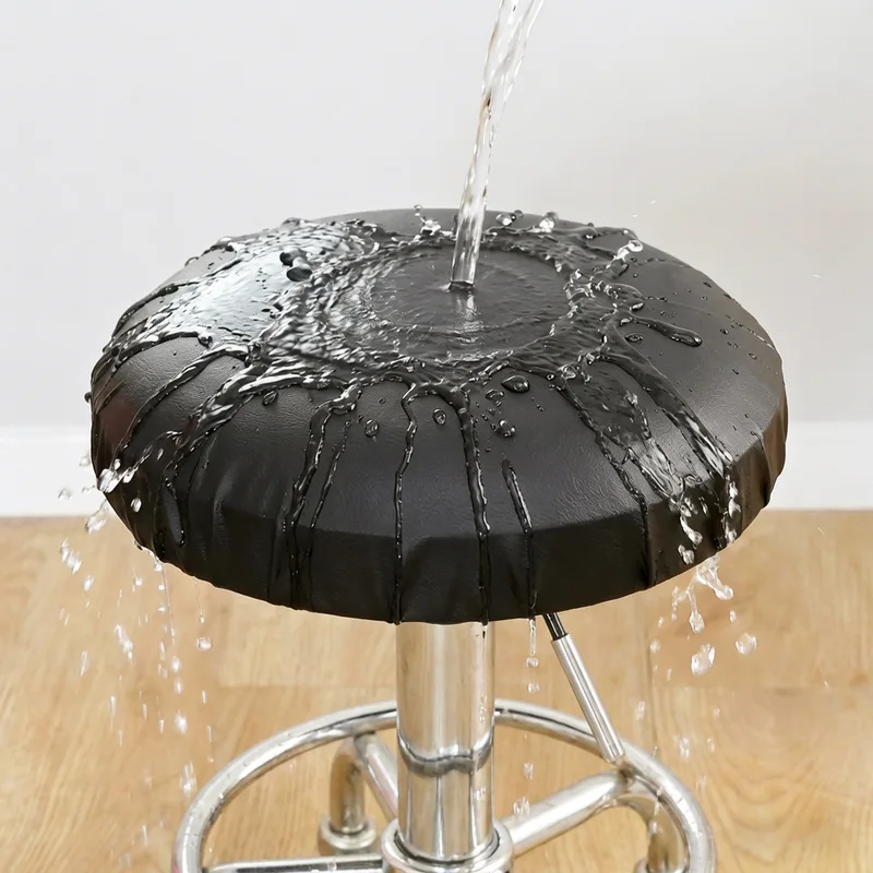Waterproof and oil-proof PU leather chair cover for home use, round stool chair cover, thickened non-slip elastic over