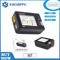 M7 ToolkitRC Charger 2.0inch IPS LCD 200W 10A DC Balance Charger Discharger For 1-6S Battery  Lipo LiHV LiFe Lion RC Battery