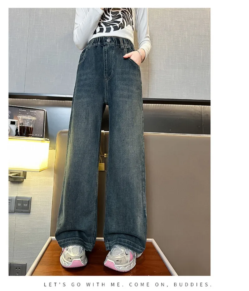 Winter 4-14 Jahre Mädchen Jeans UNITIM Fleece Dicke Kinder Mädchen Denim Hosen mit Liebe-Tasche Teenager Mädchen Integrierte Gerade Hosen – Detail 11