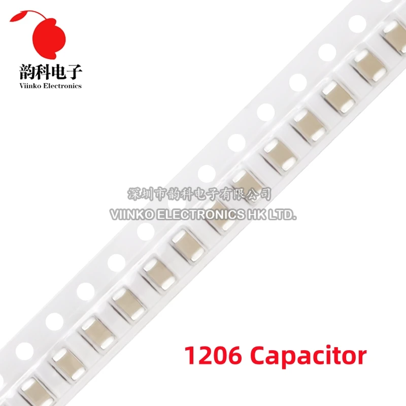 

100pcs 1206 SMD Chip Multilayer Ceramic Capacitor 0.5pF - 100uF 10pF 100pF 1nF 10nF 15nF 100nF 0.1uF 1uF 2.2uF 4.7uF 10uF 47uF