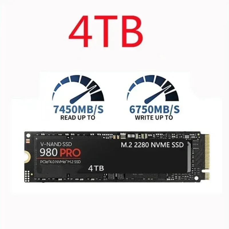 980Pro Powered M.2 SSD 4TB PCIe Gen4 x4 3D TLC NAND Heat Sink NEW Stable High Performance for Laptop Desktop