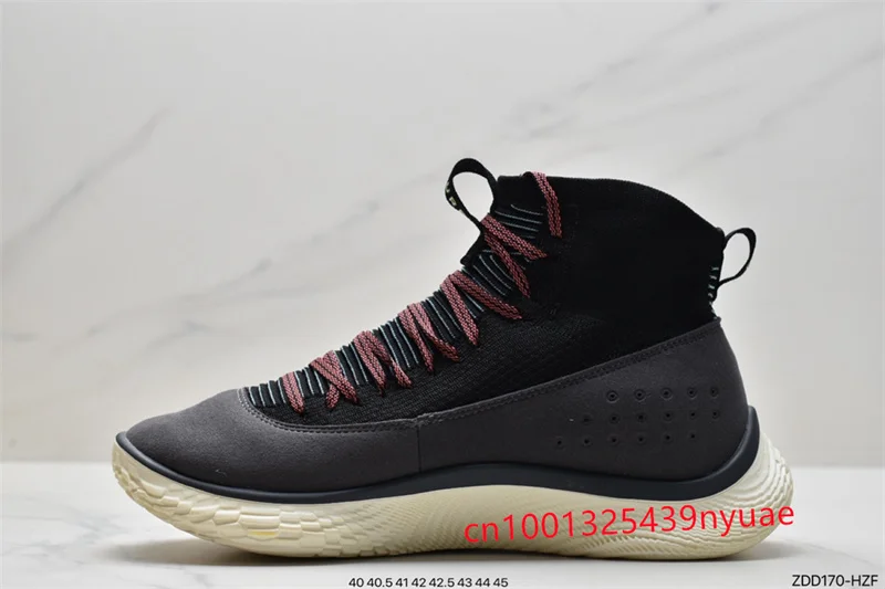 Under armour curry 4 UA andrma curry 4th รองเท้าบาสเก็ตบอลรุ่นวัฒนธรรมของผู้ชายรองเท้าฝึกซ้อมน้ำหนักเบาสีม่วงดำ