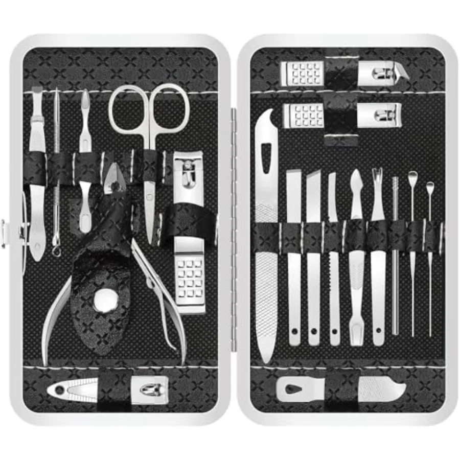 Manicure Set 19 in 1 Nail Clipper Set, Professional Stainless Steel Nail Kit for Women, Men, Nail Care Tools Suitable for Trave