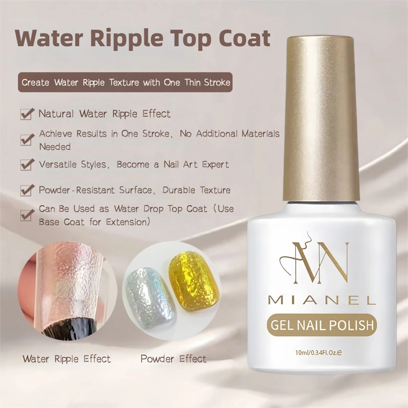 Gel Top Coat - MIANEL 2026 新ウォーターリップル トップコート ノンワイプ サマー