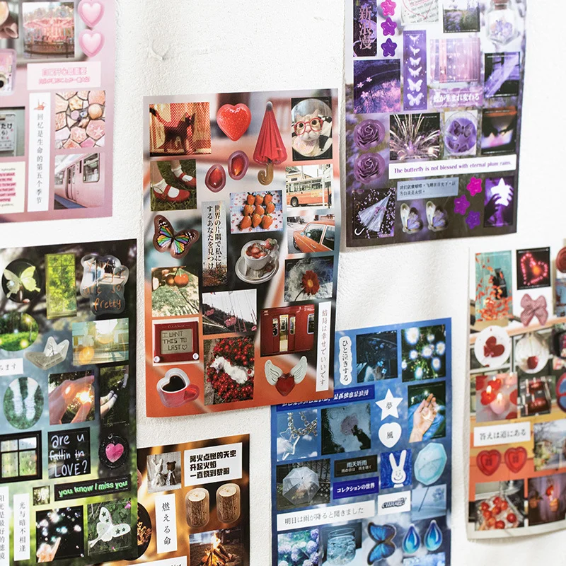 20 ورقة/حزمة Ins النمط الياباني كتاب ملصقات سكرابوكينغ الحياة المدينة الحديثة مجلة باردة ألبوم اليوميات دفتر الأستاذ الديكور الكولاجز