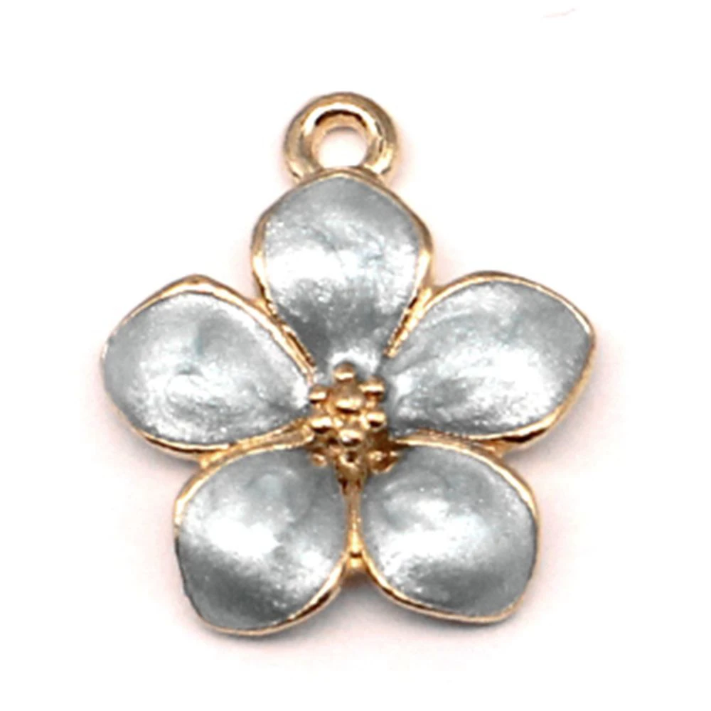 45pcs Wholesale Jewelry Lots Flower Charms Pendant Supplies For Jewelry Materials 15x17mm