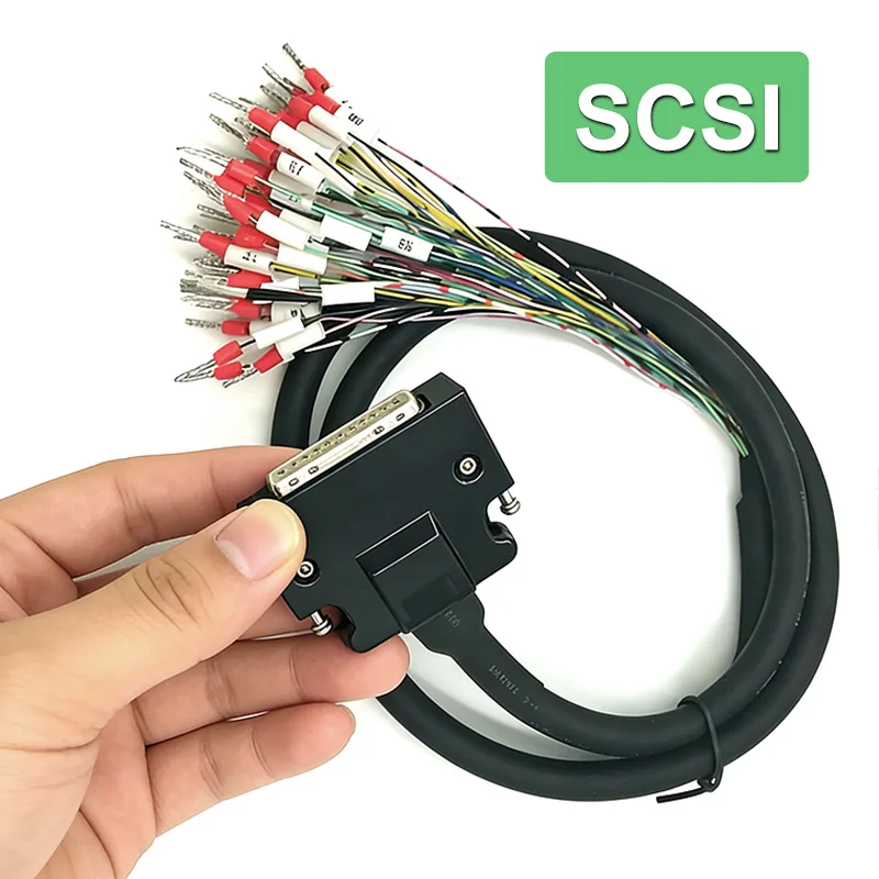 

SCSI with Terminal Connection Cable for Panasonic Mitsubishi Yaskawa Delta IO Servo 20/25/26/44/50 Pin CN1 Control Wire 15Pin