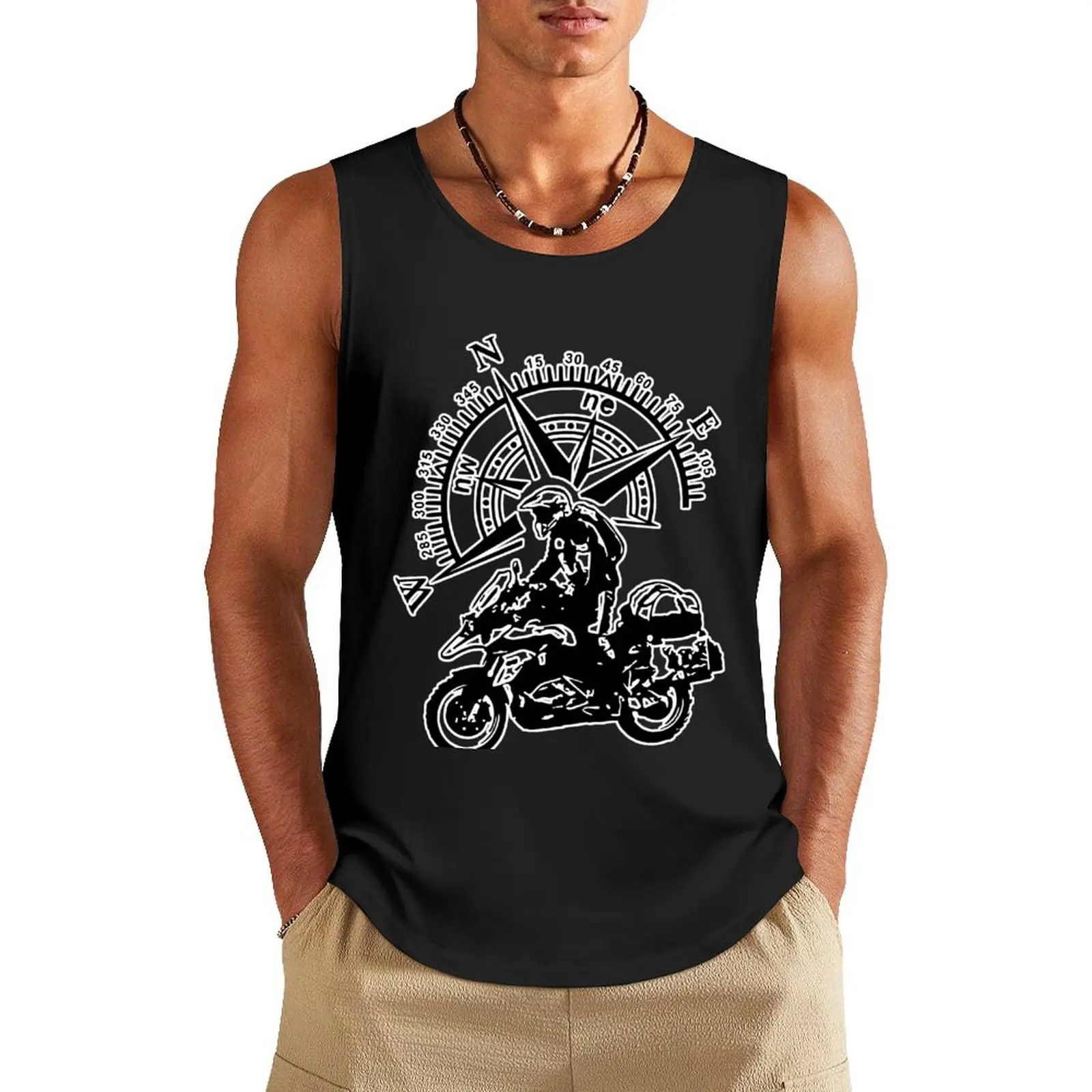 Adventure 1200 GS Motorbike Funny Mountain Adventure 1250 GS Motorcycle Travel Compass Tank Top sleeveless jackets anime top