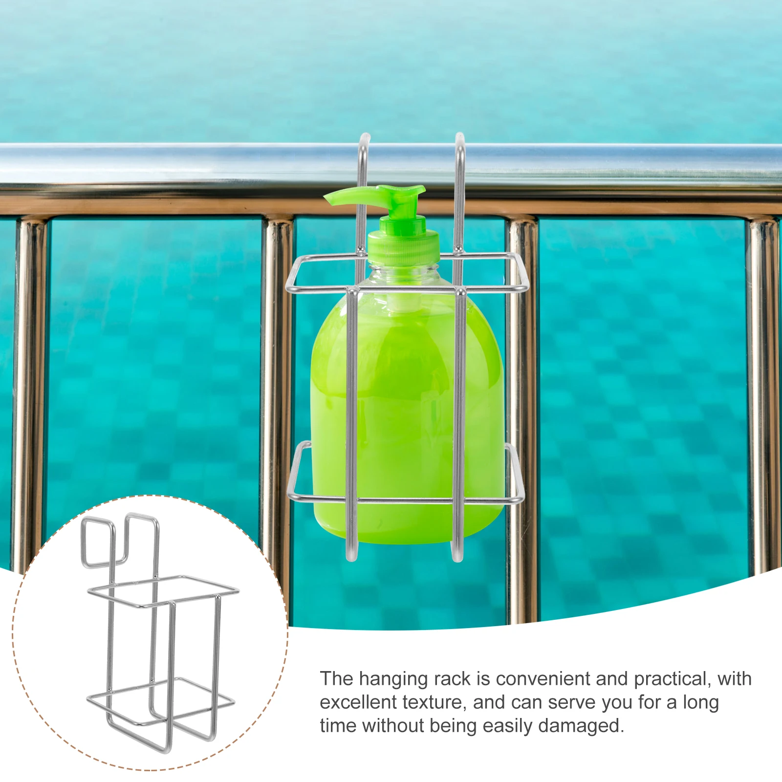 

Hand Holder Rack Stainless Steel Portable Storage Hanger Shampoo Shelf Display Cup Organizer Metal Wall Mount