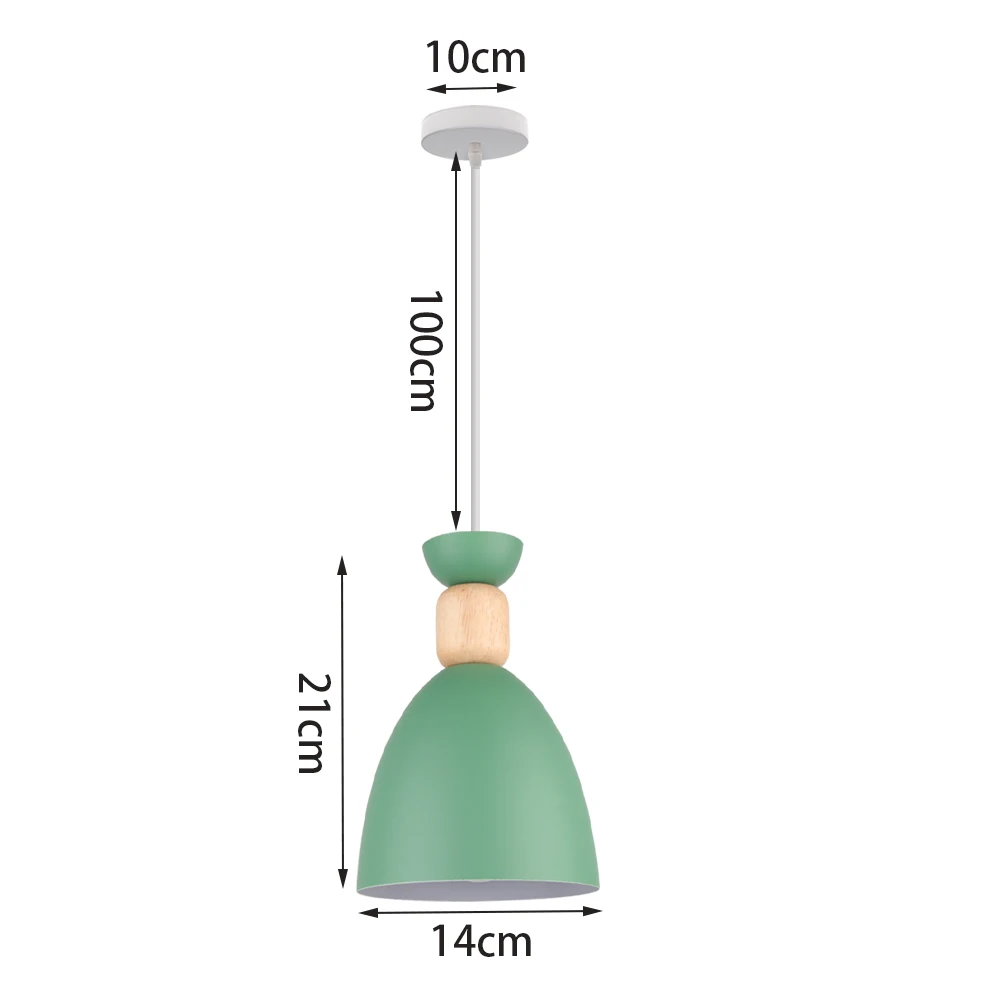 Groen Hout Hanglampen Nordic Modern Hanglamp Schaduw Keuken Woonkamer Indoor Verlichtingsarmaturen Led Loft Lampara Techo