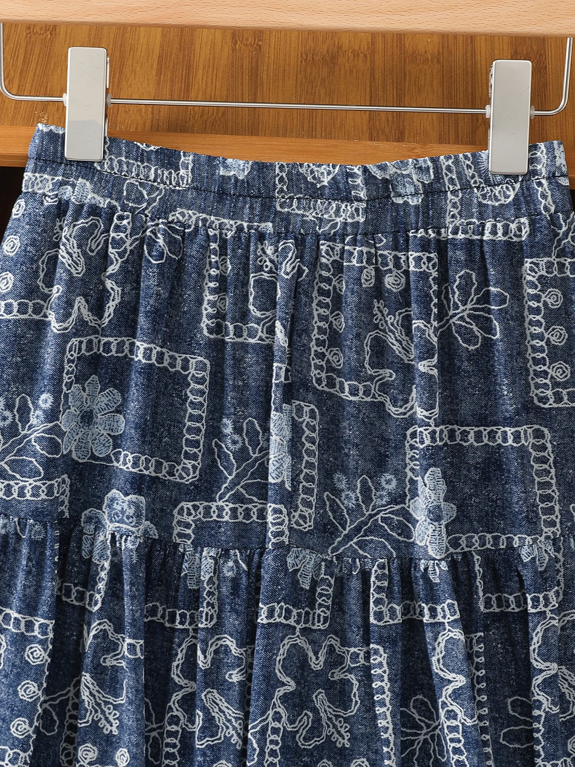 n الأزهار طويلة ألف خط ميدي تنورة زائد حجم الصيف عطلة جديدة الشاطئ Sle المرأة Faion عارضة القطن البوليستر تنورة #3