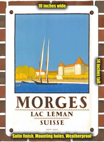 METAL SIGN - 1920 Morges, Lake Geneva, Switzerland 2 - 10x14 Inches