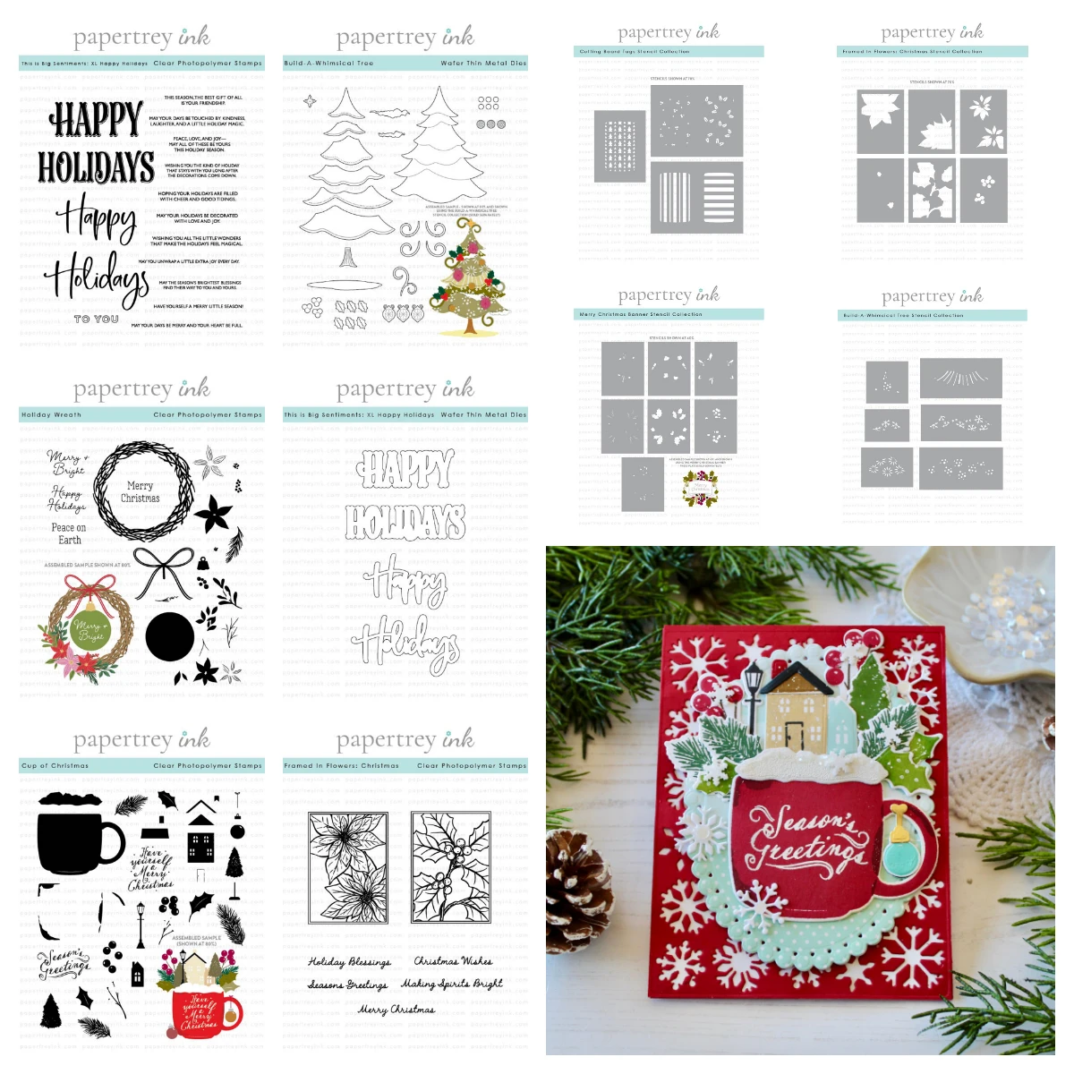 2026 Neue Kranz-Kiefer-Metall-Stanzformen, transparente Stempel, Heißfolienprägung für DIY-Scrapbooking, Album, Bastelpapier, Weihnachtskarten