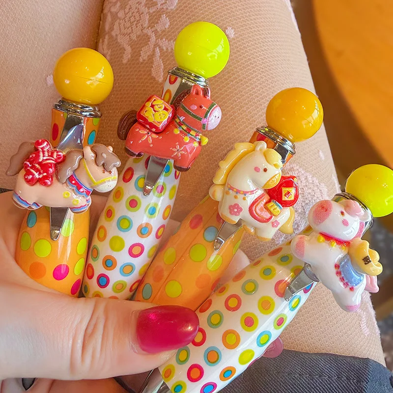 

Creative Cute Cartoon Pony Press Ballpoint Pen Student Super Cute Sweet Cartoon Pony Signature Pen Gel Pen Cute Stationery