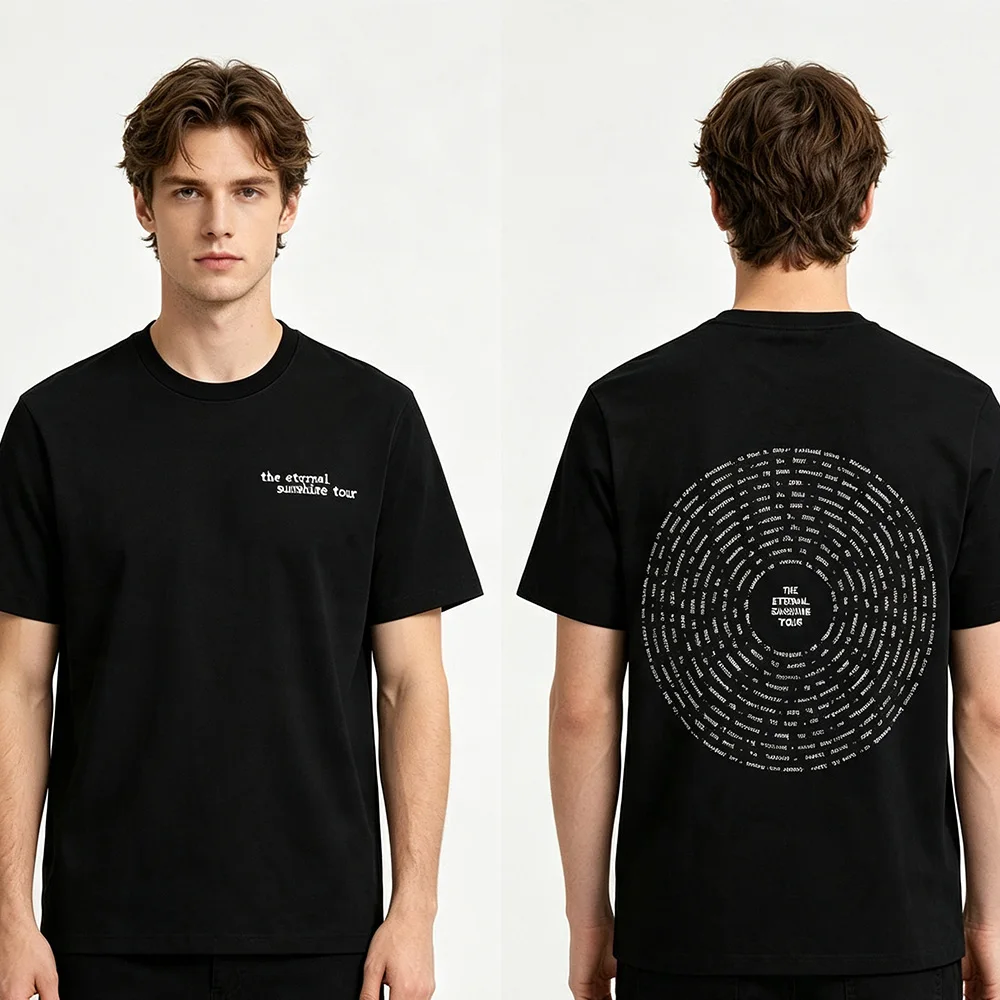 Eternal Sunshine Tour Swirl T-Shirt Ariana Grande High Quality Cotton Tees Sumemr Round Neck Short Sleeve Comfortable Clothing