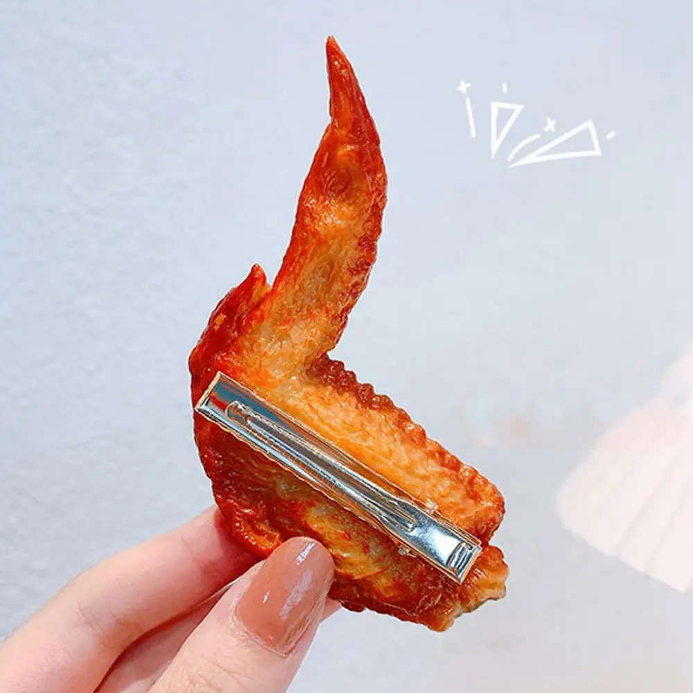 1pc Geometric Side Clip Resin Creative Ins Barrettes Roasted Chicken Legs Chicken Hairpins Duckbill Clip Funny Hair Accessories