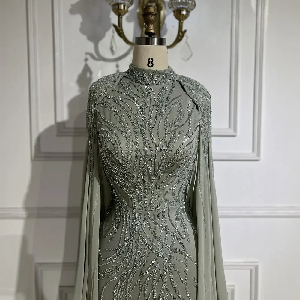 Serene Hill الوردي حورية البحر مسلم الحجاب المملكة العربية السعودية مطرز فساتين السهرة كيب مناسبة رسمية ثوب GLA72413A مخصص 2025