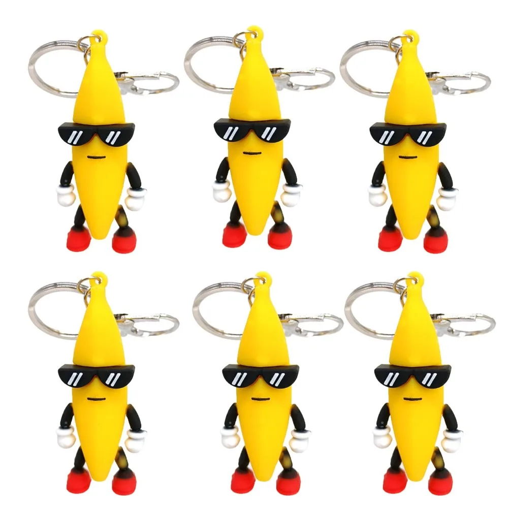 Gifts PVC Banana Key Chain Action Figure High Quality Cartoon Key Chai Car Accessories