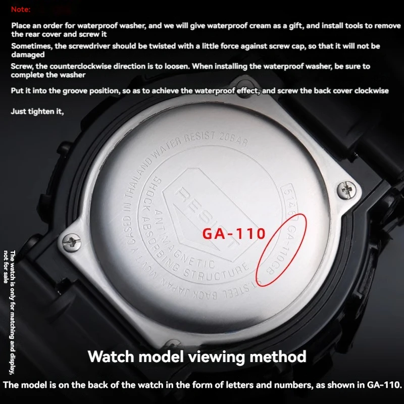 For Casio G-SHOCK Watch GA-110 GA2100 GM-2100 DW5600 GW-M5610 GG-1000 GA-1100 Series Back Cover Waterproof Ring Dust Seal Ring