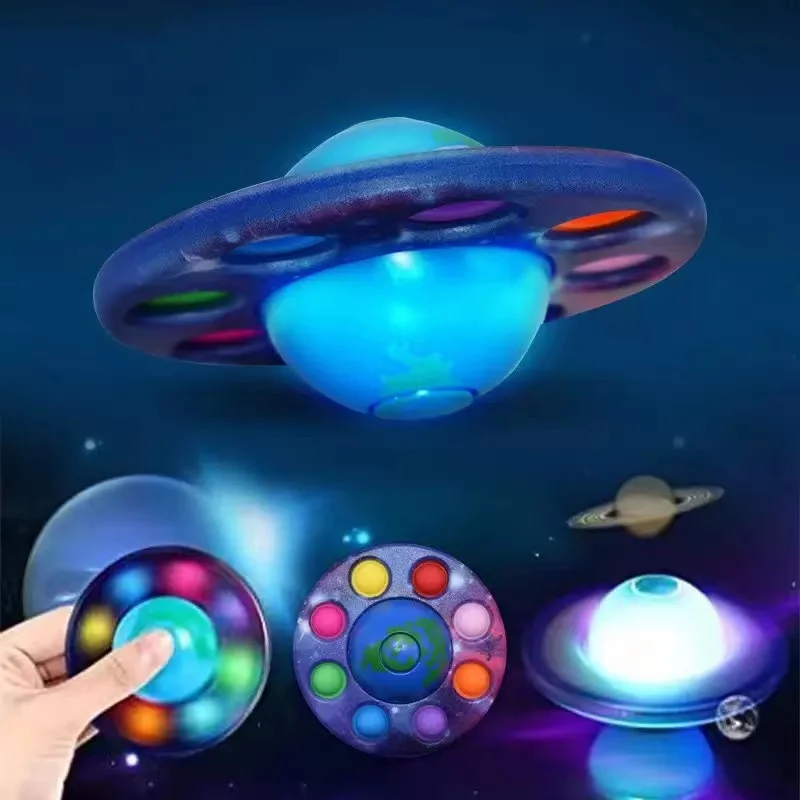 

Planet finger gyro eight planets with lights children's stress relief toy bubble music holiday gifts for girls and boys