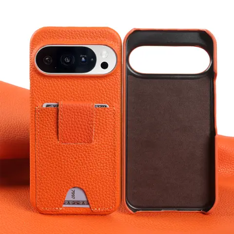 Funda de cuero genuino con ranura para tarjetas para Google Pixel 9 10 Pro XL 8 7 6 5 9A 8A 7A 6A 5A, carcasa trasera, funda protectora, coque, funda, shell