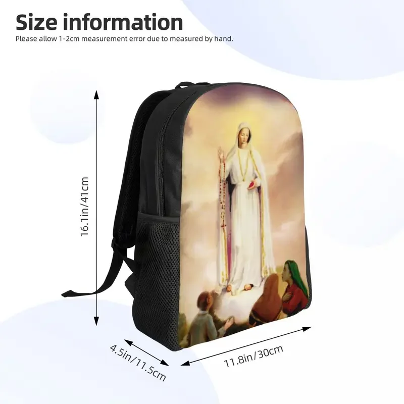 Customized Our Lady Of Fatima Backpack Catholic Christian Virgin Mary College School Travel Bags Bookbag Fits 15 Inch Laptop