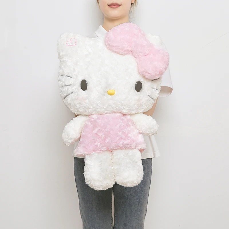 Big Size Sanrio Plushies Rose Hello Kitty Plush Toy Hello Kitty Stuffed Anime Hello Kitty Plushies KT Cat Doll Xmas Gifts