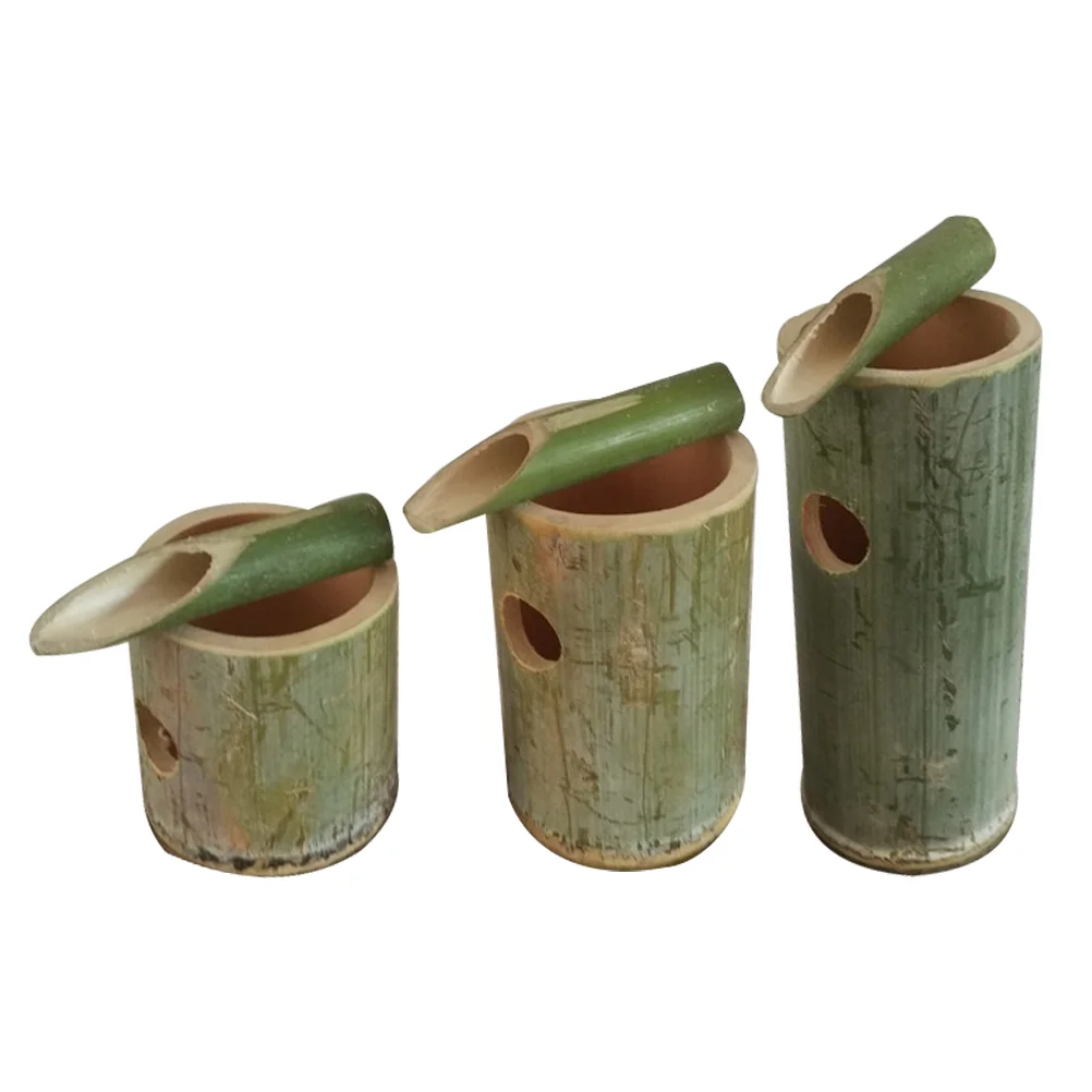 

3Pcs Bamboo Water Fountain Small Bamboo Fountain Bamboo Water Recycling Fountain Decor for Fish Tank